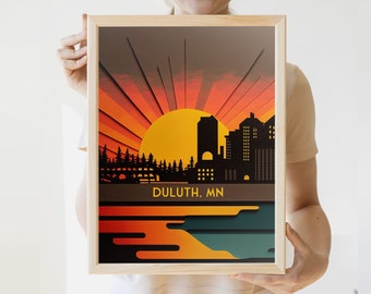 Duluth Minnesota Print | Lake Superior Minnesota Duluth North Pier Lighthouse Canal Park Duluth Minnesota Poster