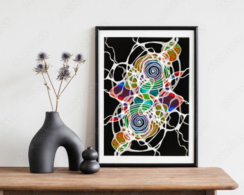 Abstract Printable Dark Art Digital Download Neurographic Art Print ...