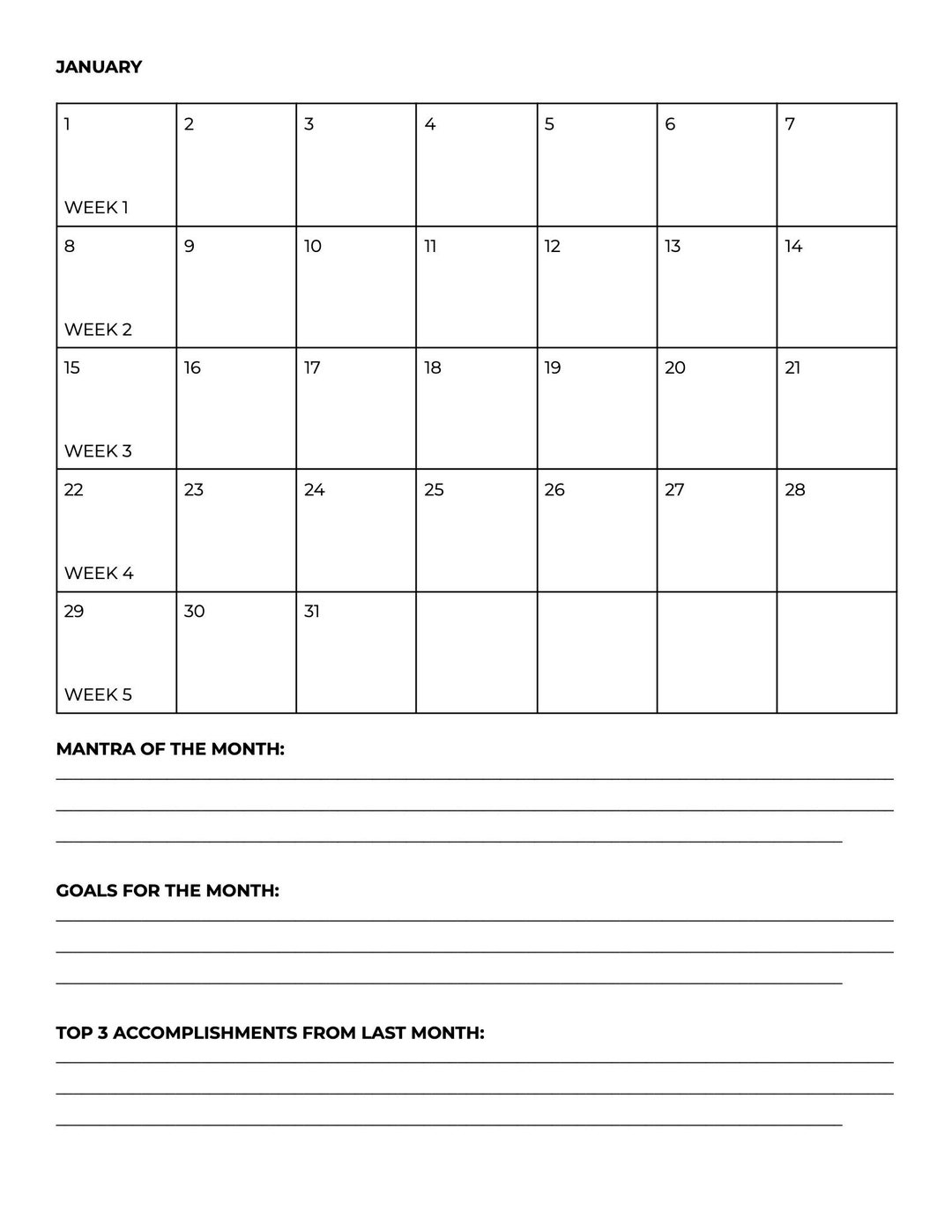 2023 Goodnotes Monthly Planner Etsy