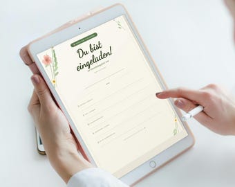 Karta z zaproszeniem na pierwszy dzień szkoły | Botaniczna | Do druku A6 | Pobieranie cyfrowe