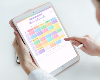 Plan lekcji dla klasy 1 | Rainbow | Drukuj lub GoodNotes | Pobierz natychmiast