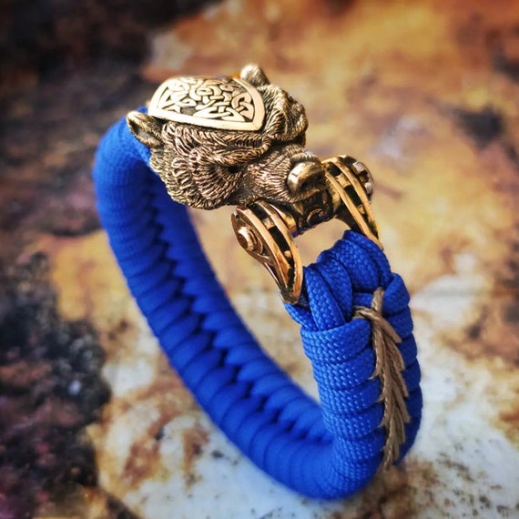 Bear head shackle, custom clasp for paracord bracelet