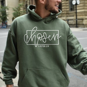 Chosen 1 Peter 2:9 Sweatshirt, Christian Gift, Bible Verse Hoodie, Jesus Christ Sweatshirt, Gift for Her, Gift for Him, Graphic Design
