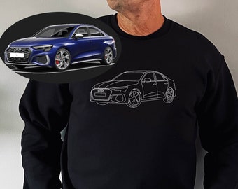 CHEST Benutzerdefinierte Auto Umriss Sweatshirt, Hoodie, Personalisiert, Papa Geschenk, Benutzerdefinierte Sweatshirt, Geschenk für ihn