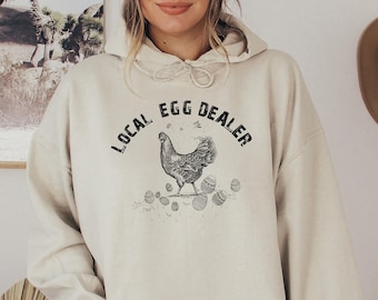 Local Egg Dealer Hoodie,  Farm Life Chicken, Kids Easter Toddler Hoodie, Local Farmer Sweatshirt, Gift for Her, Gift for Him, Support Farmer