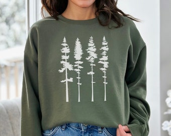 Forest Sweatshirt, Camping Gifts, Hiking Hoodie, Gift for Her, Gift for Him, Girlfriend Gift, Christmas Sweatshirt, Boyfriend Gift