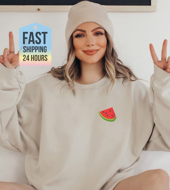 Watermelon Sweatshirt, Fruit Sweatshirt, Summer Gift, Holiday Gift, Summer Sweatshirt, Holiday Sweatshirt, Watermelon Hoodie, Gift for Her