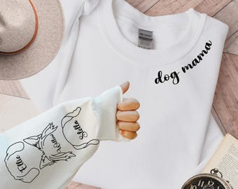 Custom Dog Mama Sweatshirt, Dog Sweatshirt, Dog Lover Gift, Custom Gift, Dog Mom Gift, Personalized Gifts, Dog Mom Hoodie, Gift for Her