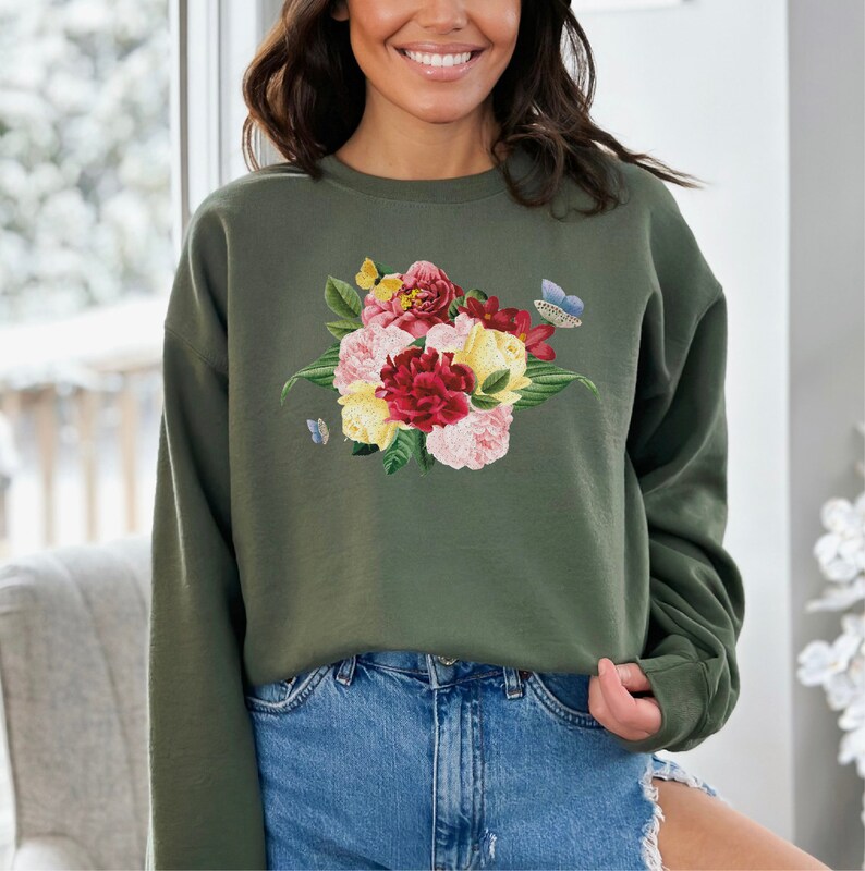 Colorful Flower Sweatshirt,gifts for Sistergift, Women Hoodie, Flower
