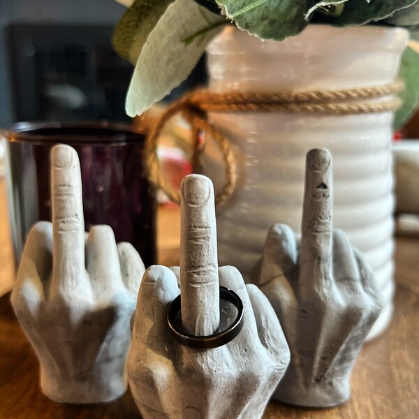 Fuck You Ring Stand | Middle Finger Ring Holder | Ring Dish | Ring Holder | Engagement Ring Holder | Eff Off | Home Decor | Anniversary Gift