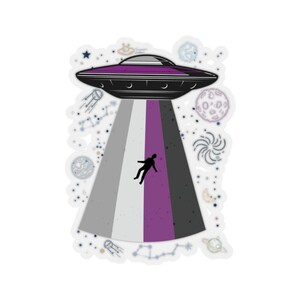 Alien Abduction Sticker, Aesthetic UFO Sticker, Laptop Sticker, Water Bottle Sticker