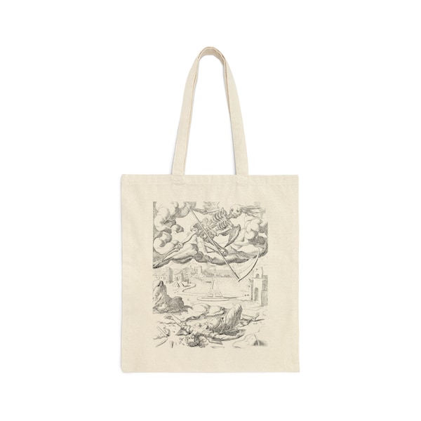 Memento Mori Illustration Tote Bag Skeleton Death Memento Mori Artistry Bag Sack Gifts Fast Shipping