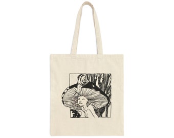 Fairy Tale Mushroom Girl Cute Aesthetic Dreamland Elegance Mushroom Dreamland Elegance Tote Bag Aesthetic Fairy Core Gift Fast Shipping