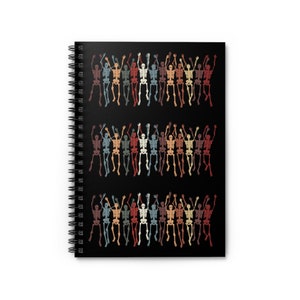 Dancing Skeletons Journal Notebook Halloween Skeletons Colored Spiral Notebook Cute Skeleton Journal School Notebook Gift