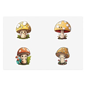 Funny Cute Mushroom Stickers| Cartoon Mushroom Stickers| Mushroom Stickers| Water Bottle/Laptop Stickers