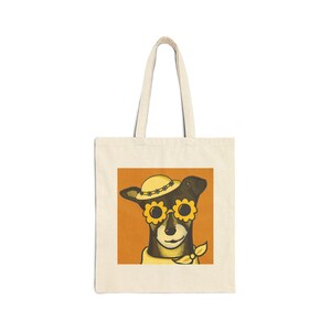 Niedliche High-Tea Chihuahua Fashionista Tasche | Hand gezeichnetes Design | Siebdruck auf Leinwand aus 100% Baumwolle | Geschenke für Hundeliebhaber | Wiederverwendbare Markttasche