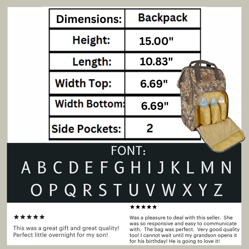 Camo Diaper Bag Backpack Camo Baby Bag Gift for New Dad Fathers Baby Shower Gift Ideas for Baby Boy Camouflage Diaper Backpack with Name bild 9