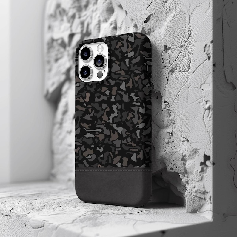 Customizing Phone Case Custom Phone Case Monogram Protective Black Camo Pattern Personalized ...
