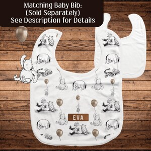 Matching Baby Bib for your winnie the pooh diaper bag. Sold Separately.
