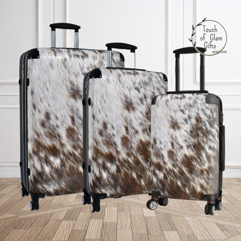 Monogram Cowhide Suitcase 1 Cow Print Suitcase - Etsy