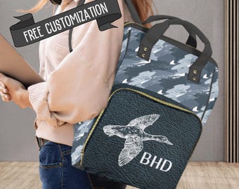 Masculine Diaper Bag for Baby Boy Rodeo Diaper Backpack for Toddler Parent Gift for New Dad Diaper Organizer Deer Duck Cowboy Baby Shower