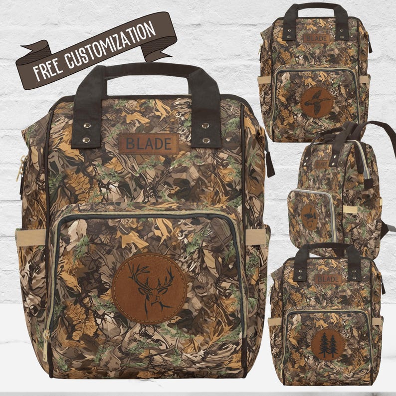 Gift for New Dad Fathers Baby Shower Gift Ideas for Baby Boy Camouflage Diaper Backpack with Name
