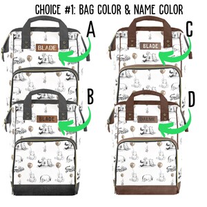 Custom Diaper Bag Backpack Winnie the Pooh Baby Bag with Personalized Name Gift for Baby Girl Boy Pooh Bear Balloons Baby Shower Gift Idea B Grey/Black Name