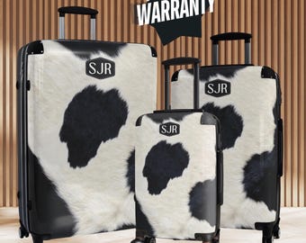 Luggage Sets Cute Travel Bags Cow Print Western Style Luggage Travel Gear Cow Girl Gift Ideas for Her Traveller Gifts for Christmas