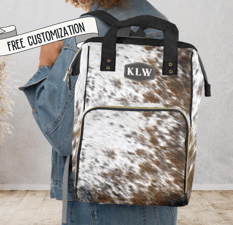 Cow Print Baby Bag Western Travel Bag Baby Shower Gift for New Mom