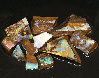 Spectacular Rough Australian Boulder Opal Assortment Parcel