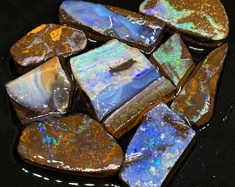 Radiant Set Of Raw Uncut Australian Boulder Opals