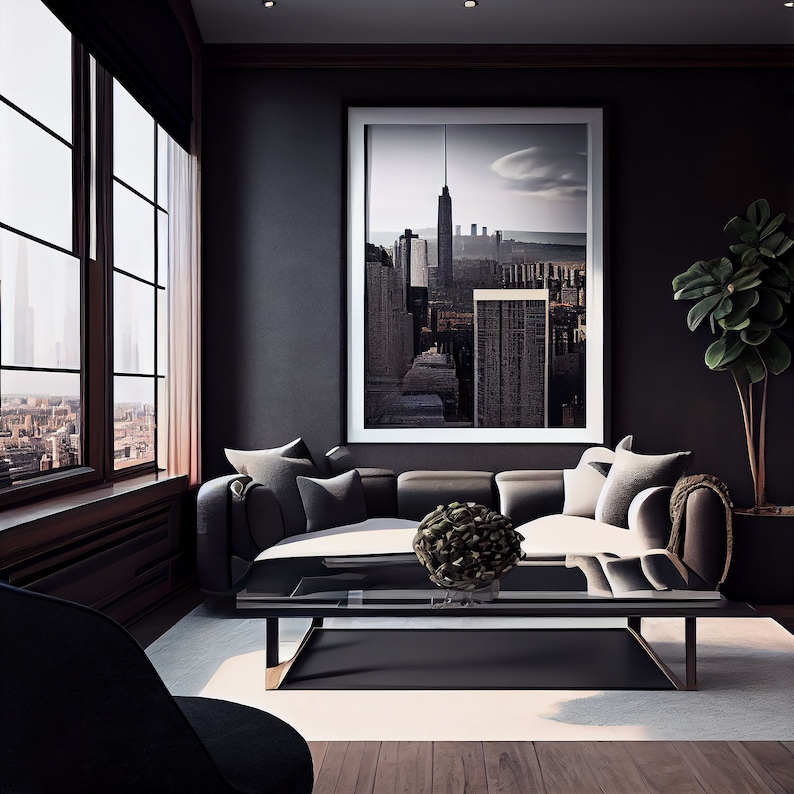 Illustration of Penthouse Apartment With Artistic Wall Decor And Modern Art And Design And Art And Design And Art And Design And Art