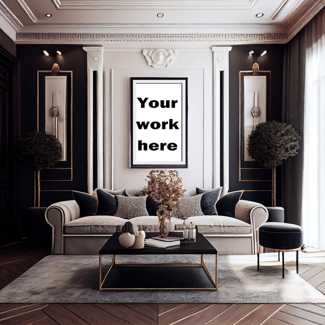 Living Room Mockup Luxury , Frame Mockup, Modern Living Room, High ...