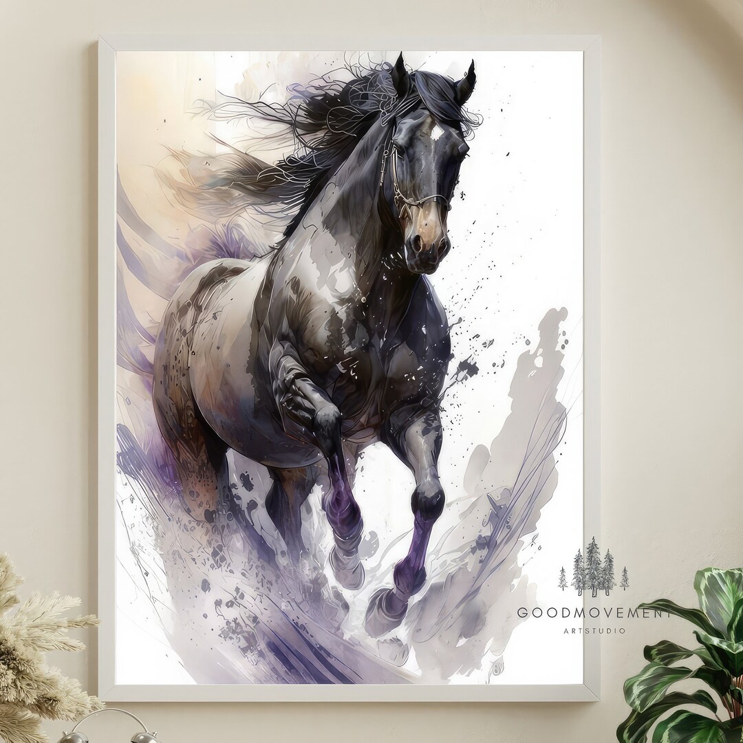 Horse Watercolor Printable Horse Art Print Instant Download Poster Wild ...