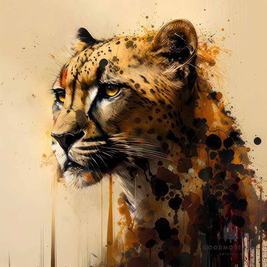 Cheetah Watercolor Printable Cheetah Art Print Instant Download Poster