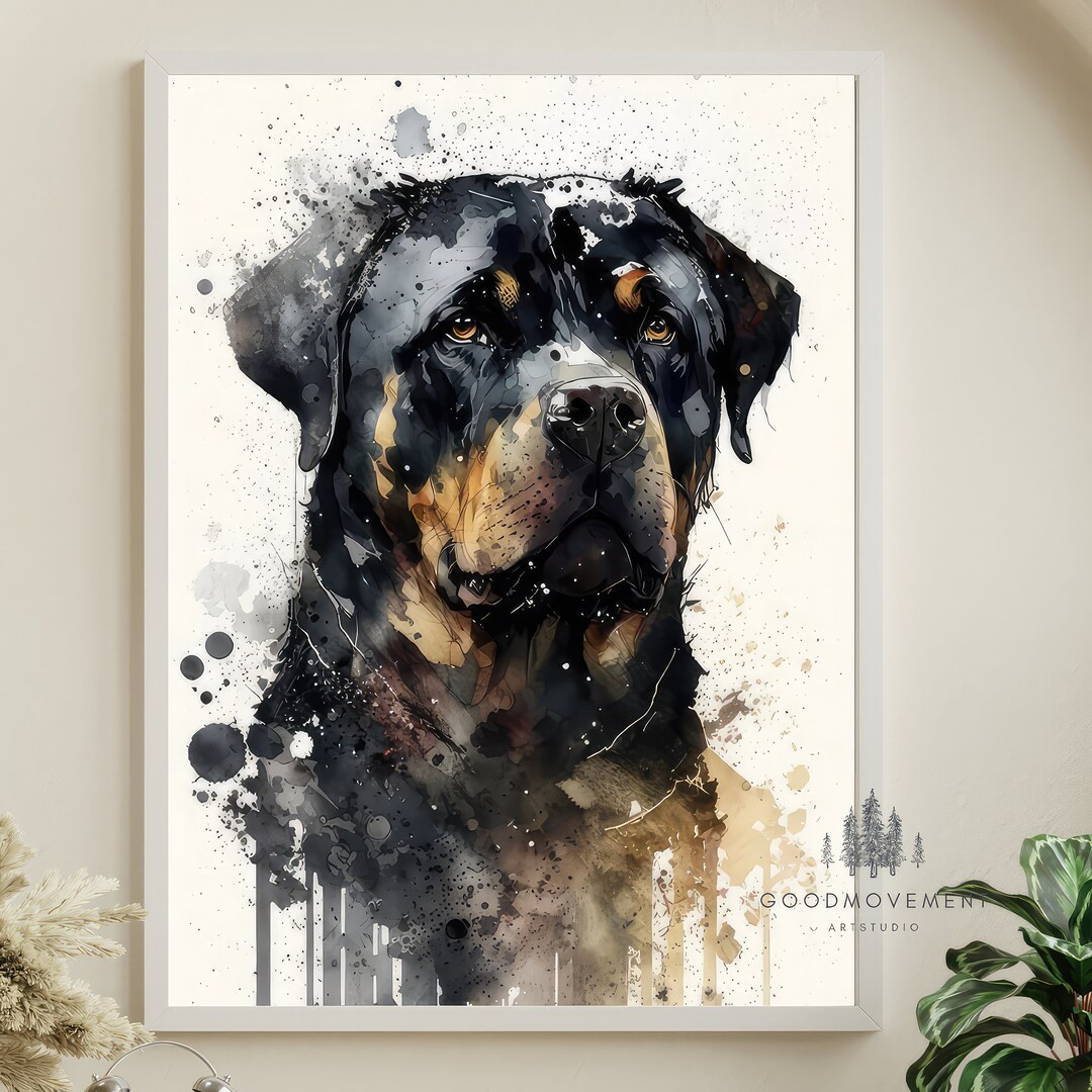 Rottweiler Watercolor Printable Art Rottweiler Print Instant Download ...