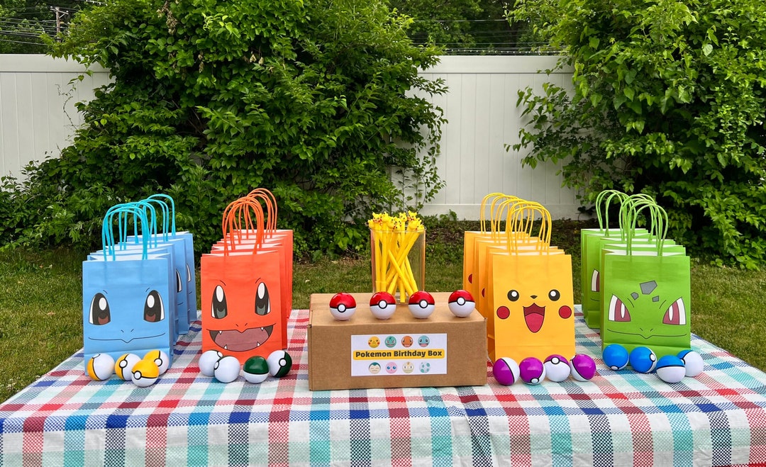 Pokemon Party Favors pokemon Birthday Goodie Bag/20 Pokemon Paper Bags20 Pokeballs