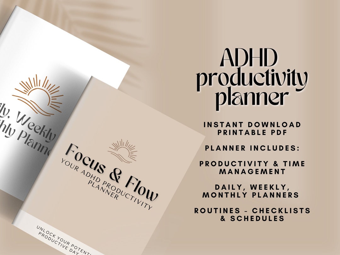 ADHD Printable Productivity Planner Including Daily Weekly Monthly ...
