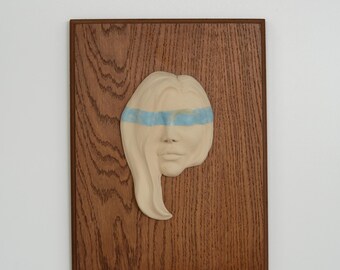 Ceramic Wall Decor Face Art Handmade Gift Modern Home