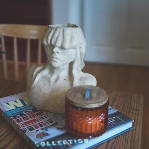 Handmade Ceramic Head Planter: Figurative Sculpture Vase, Unique Decor