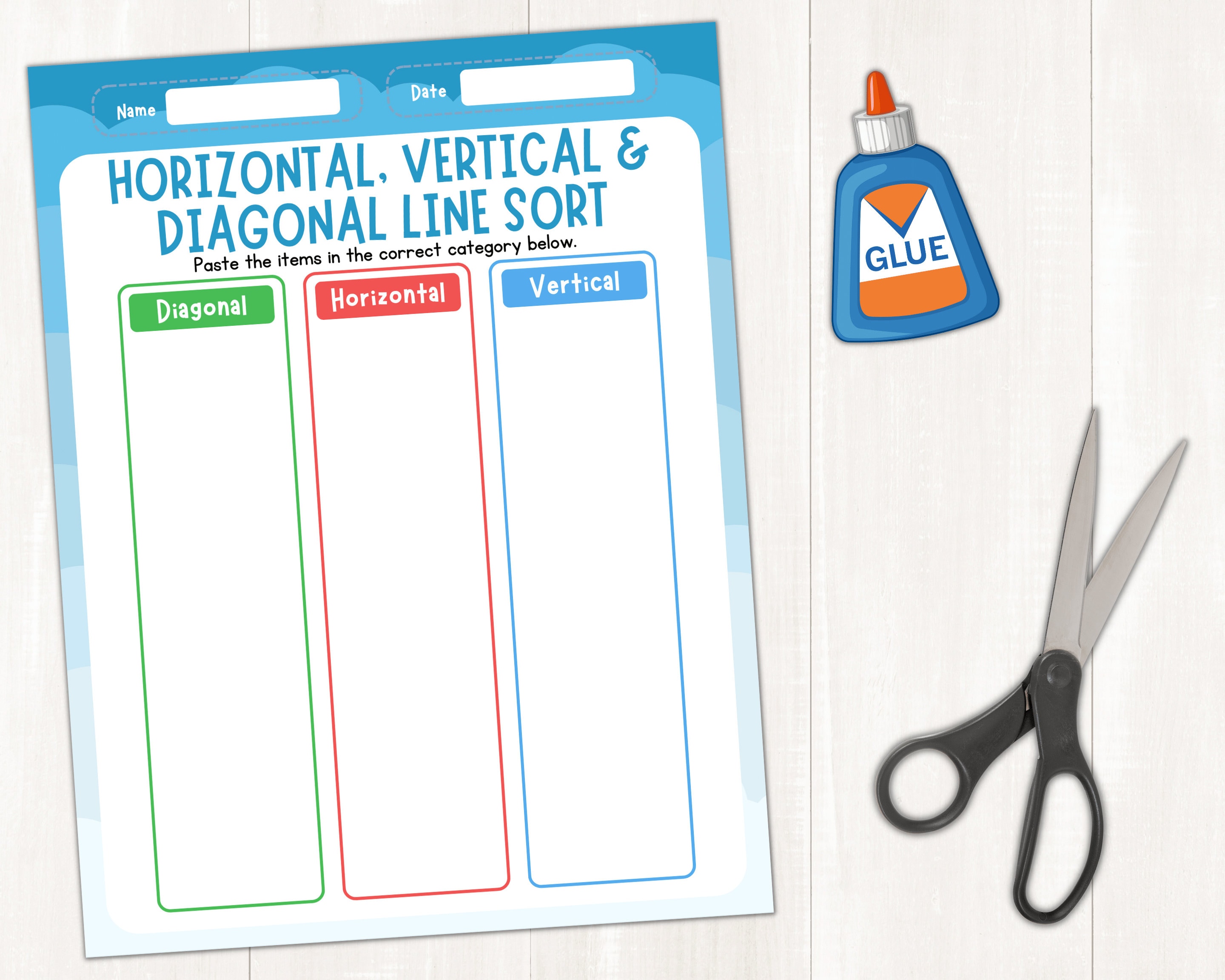 Line Orientation Activity Sort | Horizontal, Vertical, and Diagonal ...