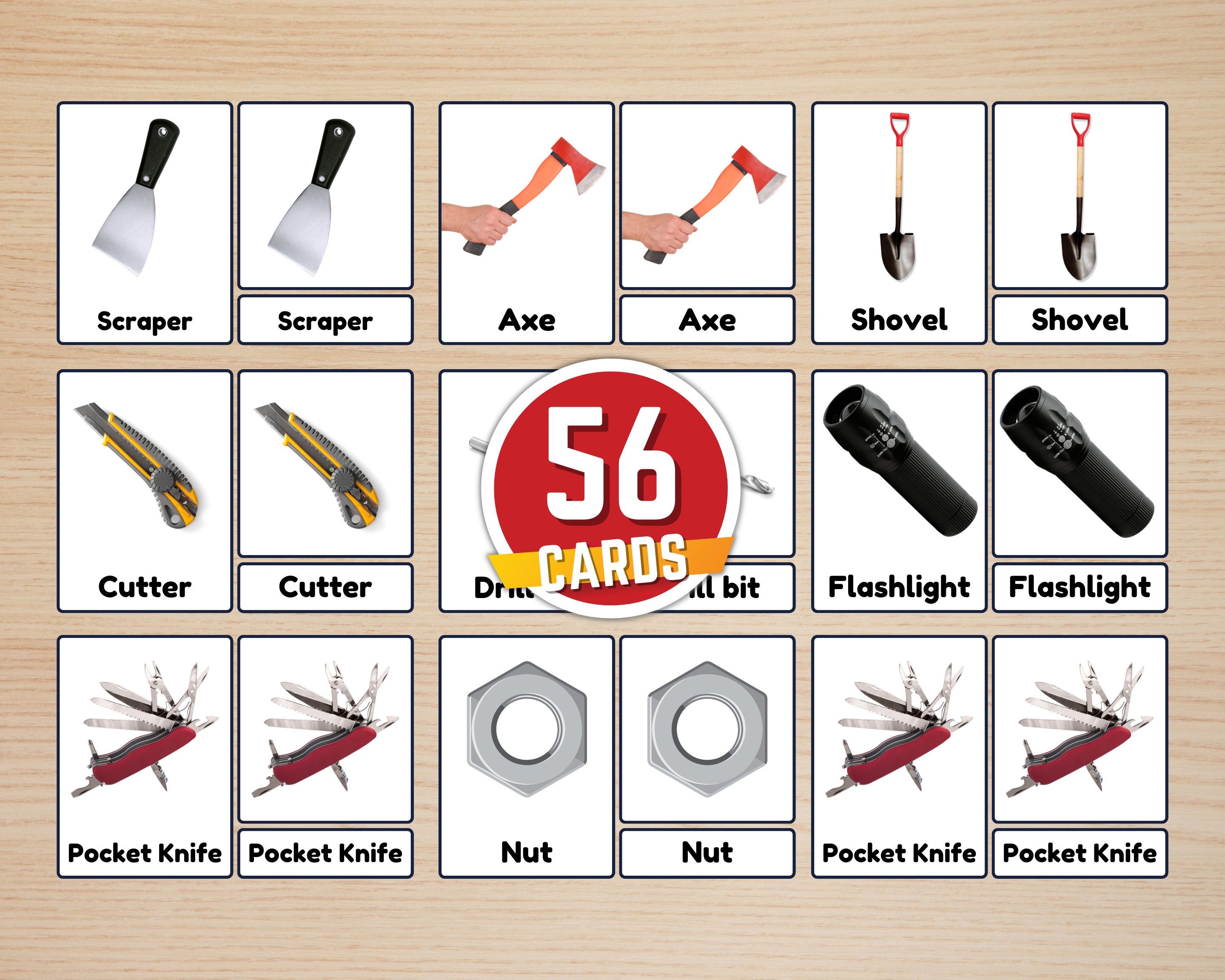 Tools Printable Flashcards Tools Montessori 3parts Cards Tools