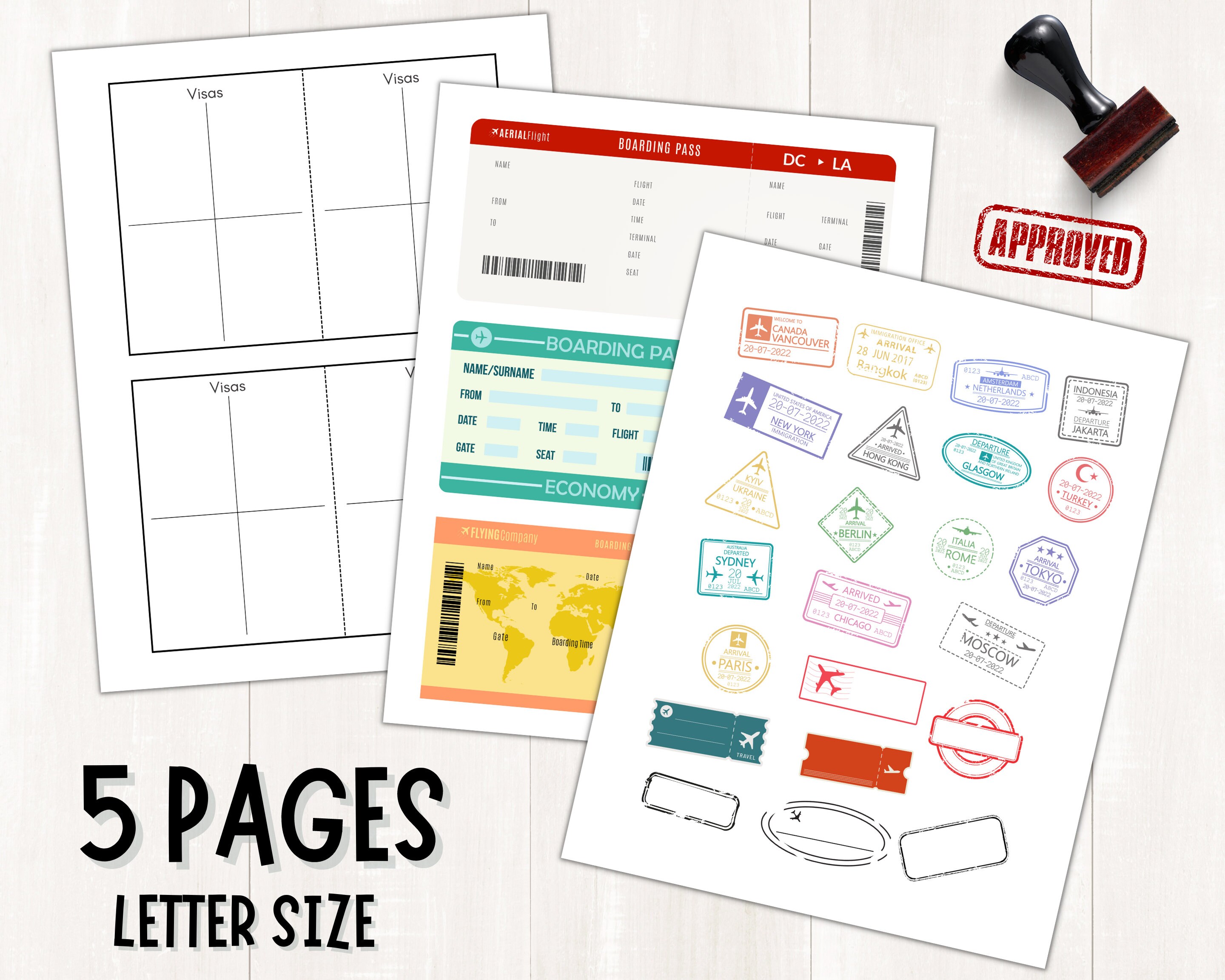 Hygloss (ハイグロス) 空白のパスポートブック 10冊 - 4.25 x 5.5インチ - フェイクブルーパスポート - ト, image size:2880x2304