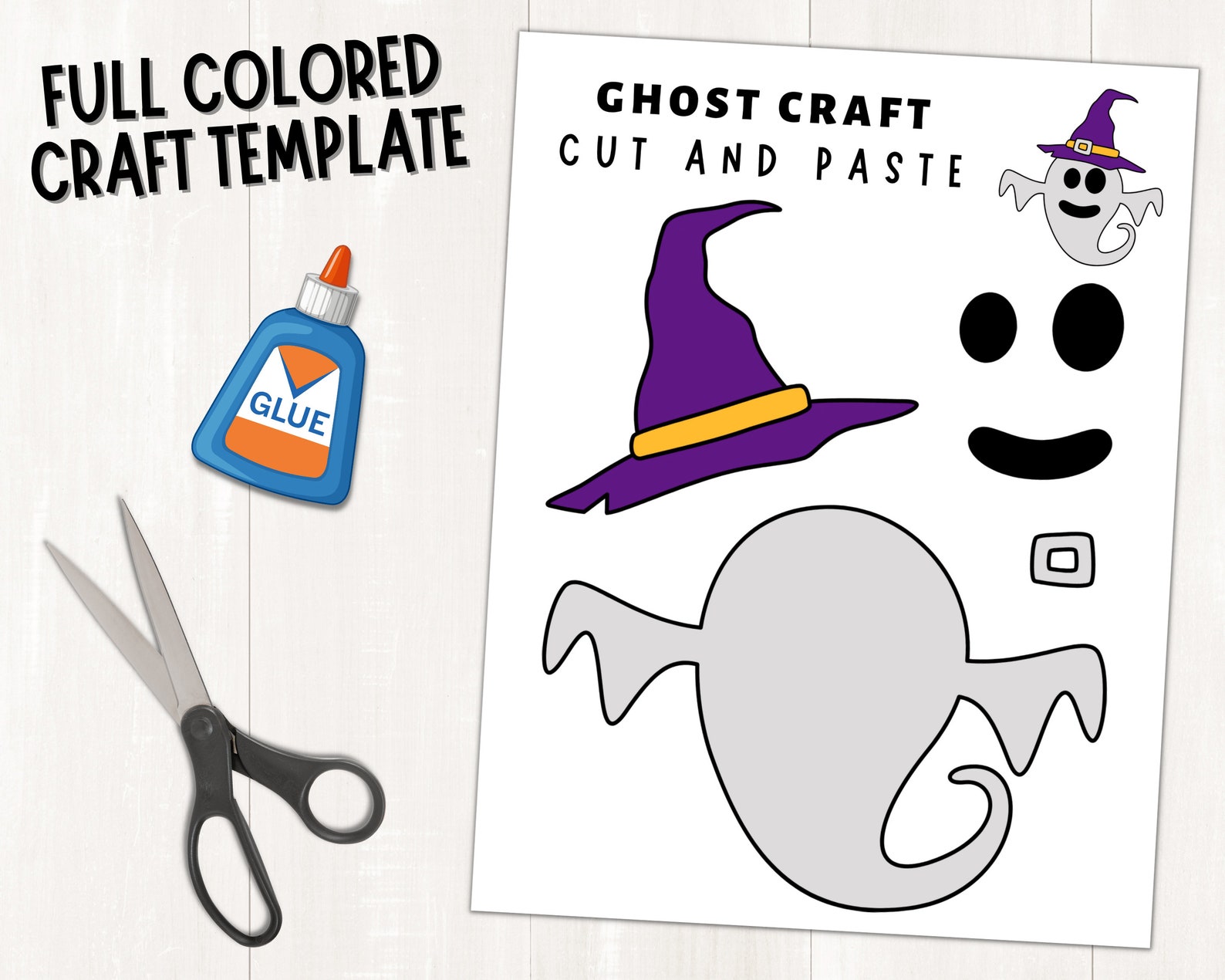 Printable Ghost Craft Template | Halloween Activities | Color, Cut, and ...