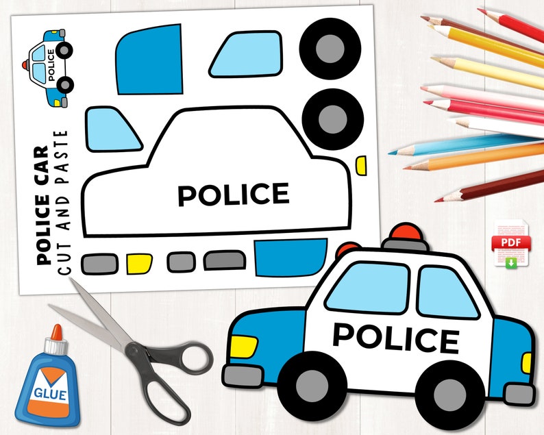 Printable Police Car Craft Transportation Craft Build a Police Car