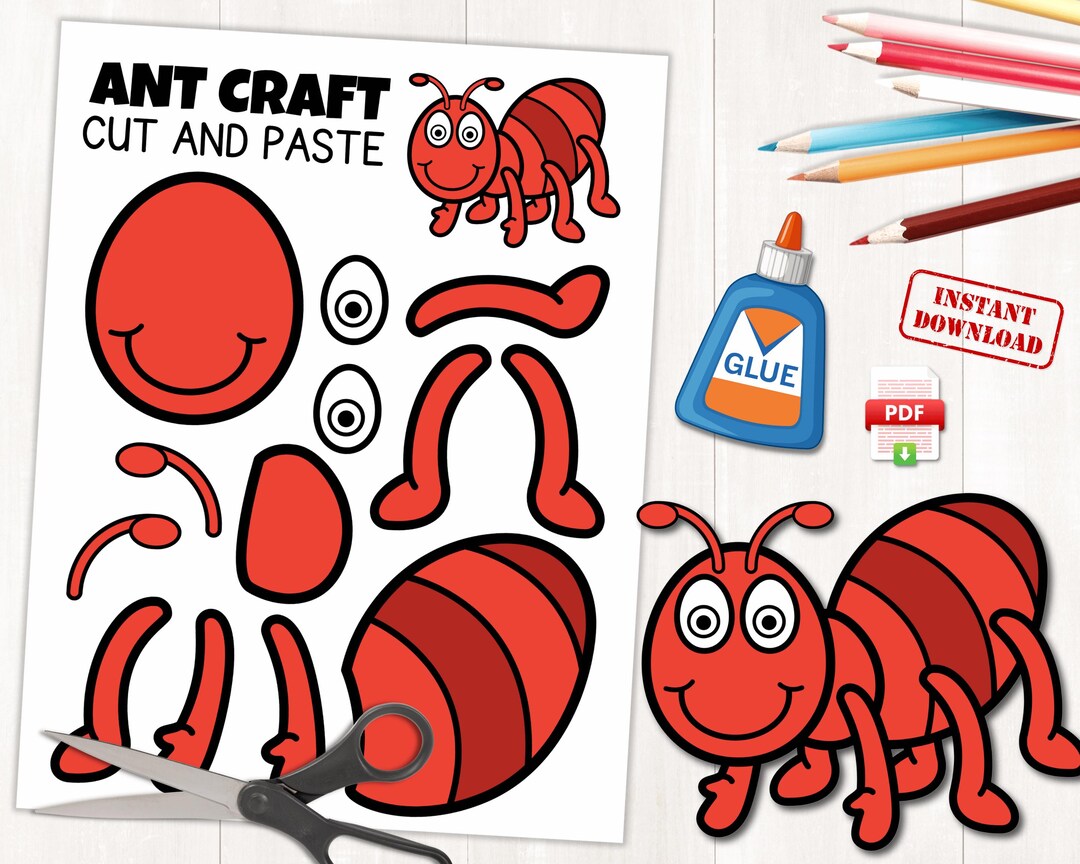 Printable Ant Craft Template Spring Activities Insect Craft Summer Printable Ant Craft Template Spring Activities Insect Craft Summer