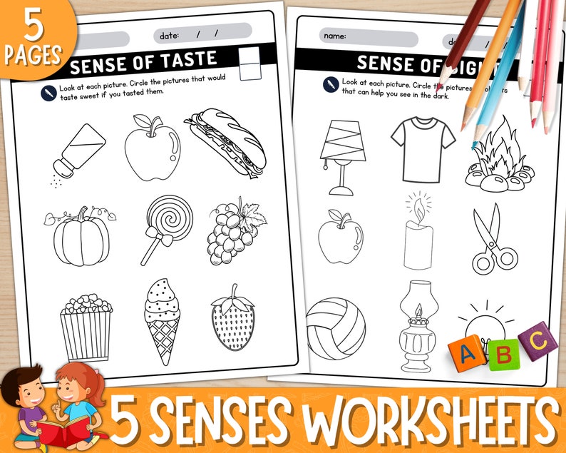 My Five Senses Activities Worksheets, 5 Senses Coloring Sheets ...