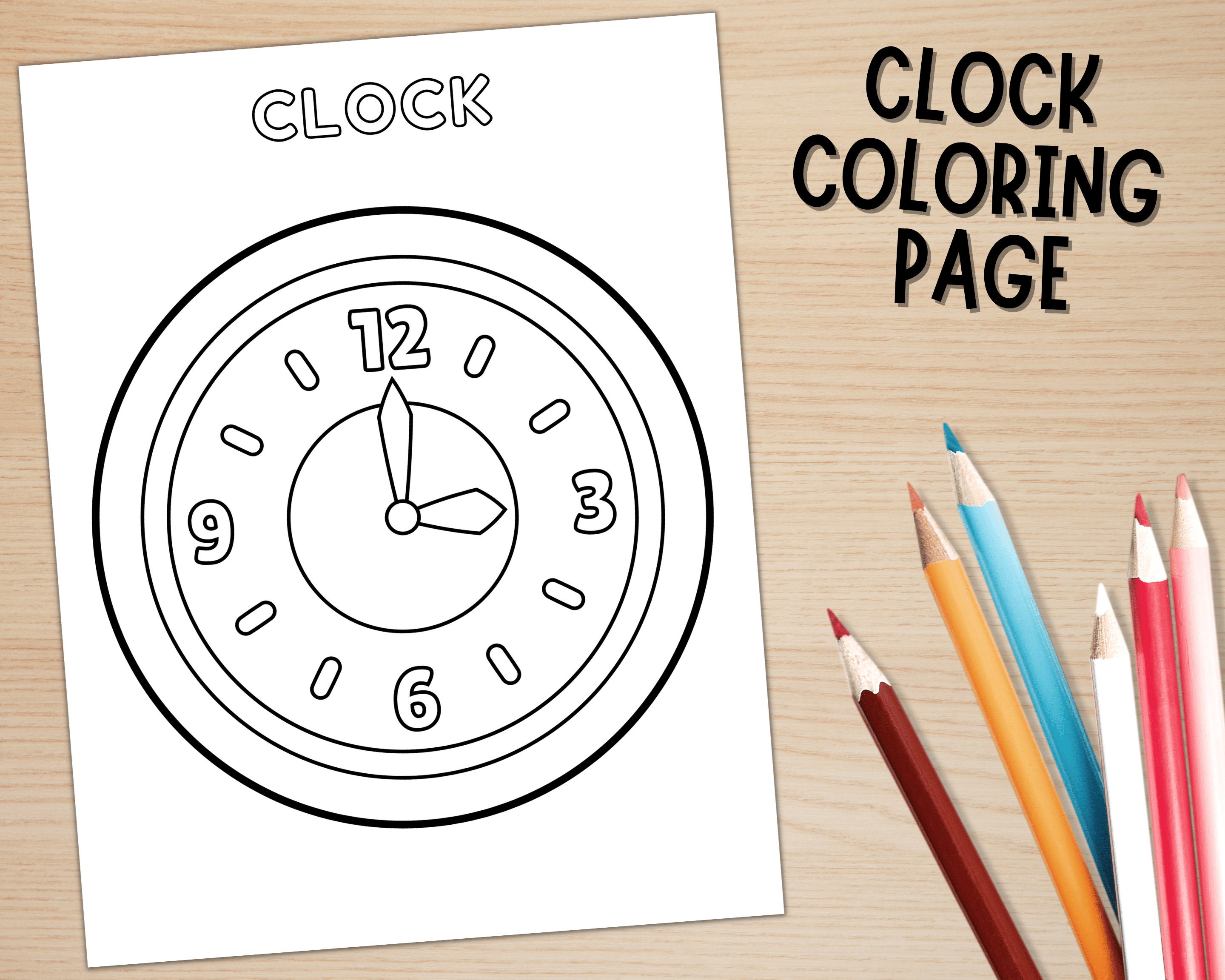 Printable Clock Craft for Kids, Telling Time Activity, Build a Clock