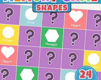 2D and 3D Shapes Memory Game for Kids | 2D Shape Matching Cards | Printable Math Center for Preschool | Kindergarten & Homeschool