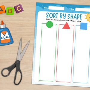 Sorting by Attributes Printable Worksheets | Sort by Shape | Sort by ...